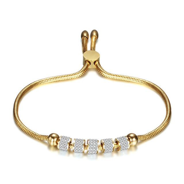 Luxury Crystal Charm Stainless Steel Bracelets – YK Jewelers