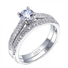 Simple Design Double Stackable Bridal Sets Wedding Engagement Ring