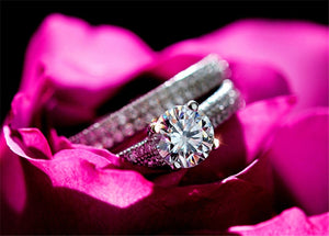 Simple Design Double Stackable Bridal Sets Wedding Engagement Ring