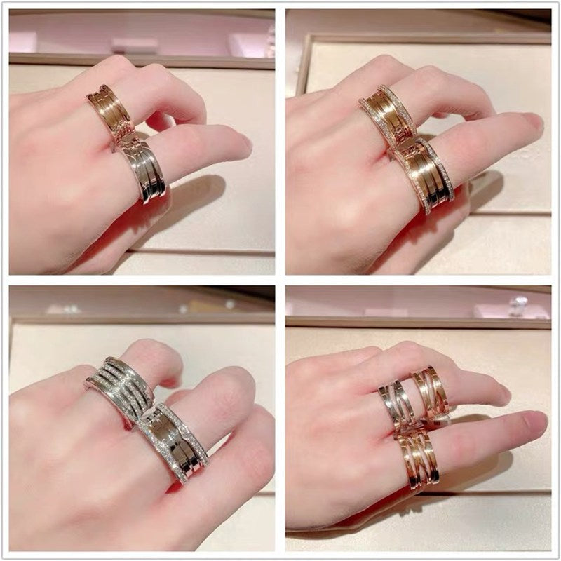 Spring-Shaped Titanium Steel Ring and Rose Gold Women's Original Ring