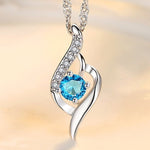 High Quality Crystal Zircon Heart Pendant Necklace
