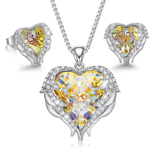 Angle Wing Love Heart Necklaces