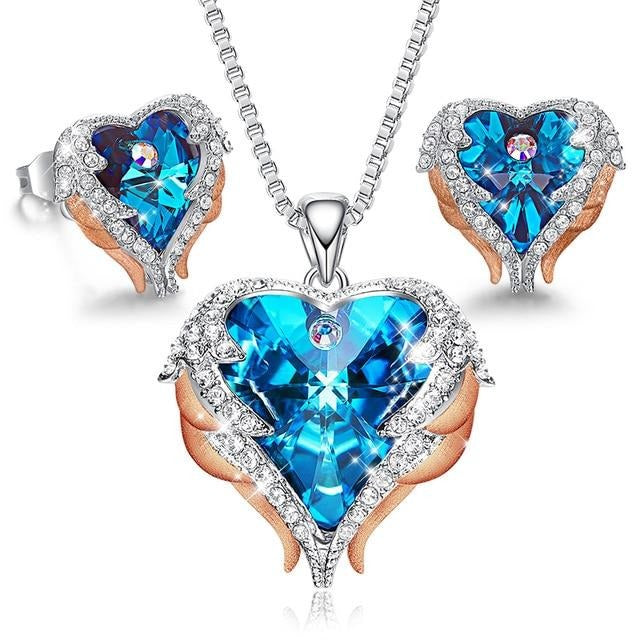 Angle Wing Love Heart Necklaces